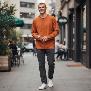 NWT Hawker Rye x Stitch Fix Men's Henley Crewneck Sweater Cotton Linen Casual